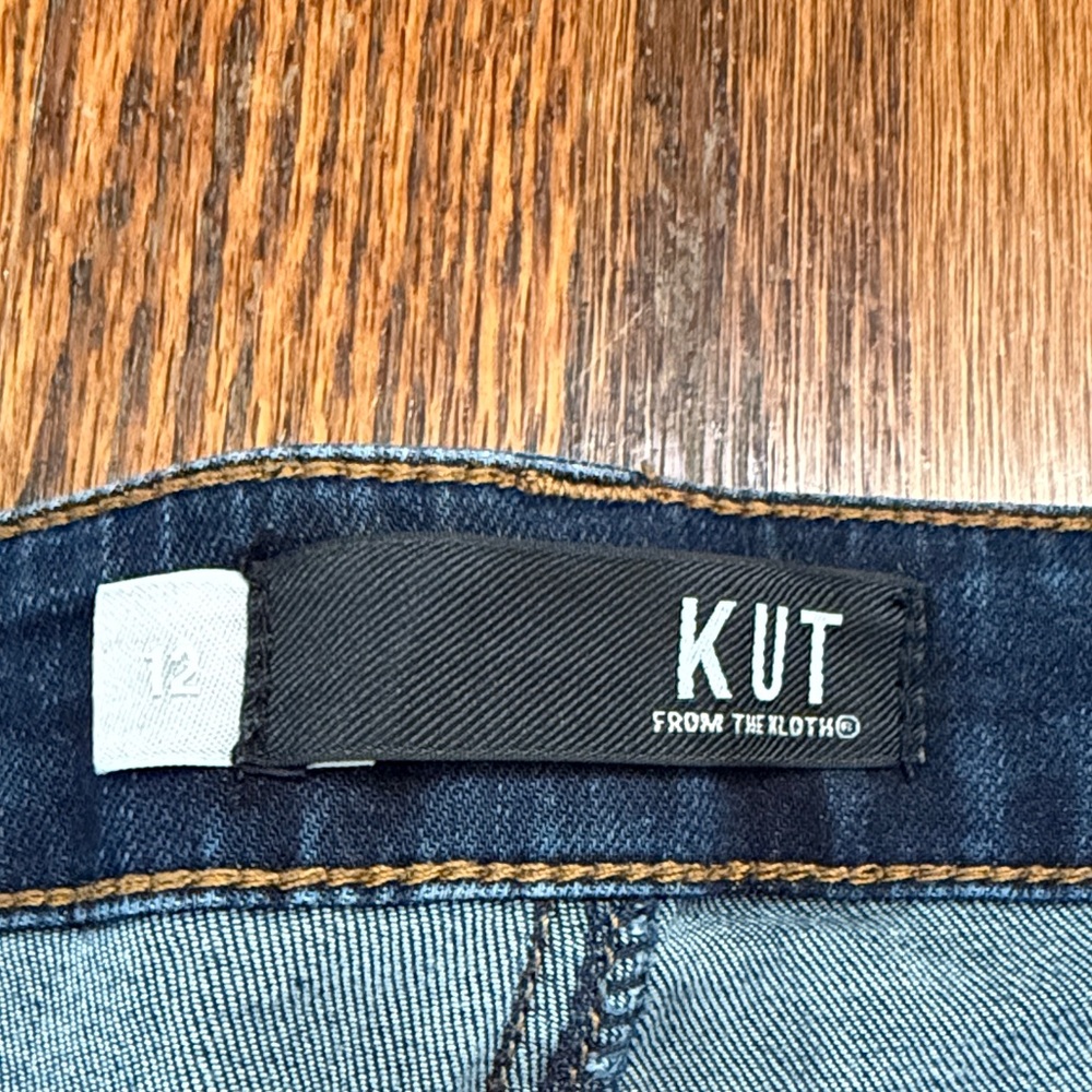 B36 Kut from the Kloth Women’s 12 Indigo Ankle Skinny Jeans with Distressed Hem - Picture 2 of 5